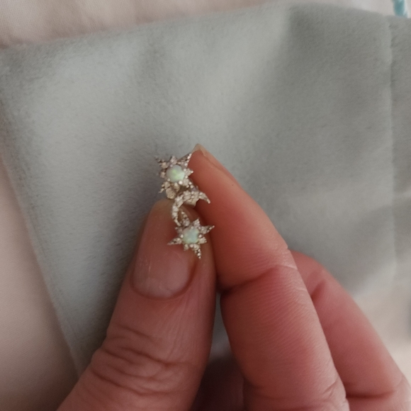 Natural Opal silver earrings - Picture 5 of 6